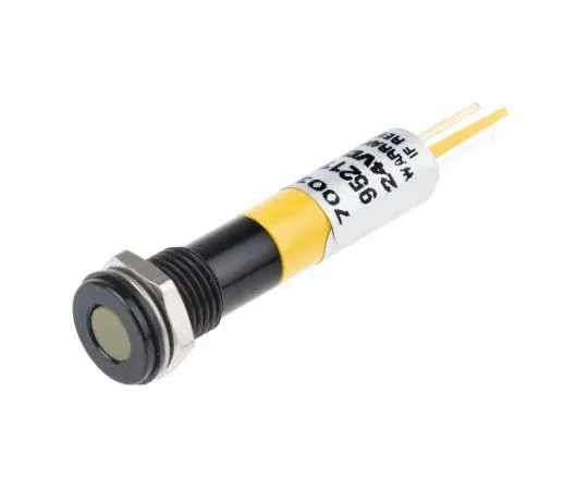 63-7708-57 RS PRO Yellow Indicator, 24 V dc, 8mm Mounting Hole Size, Solder Tab Termination, IP67 700-1754