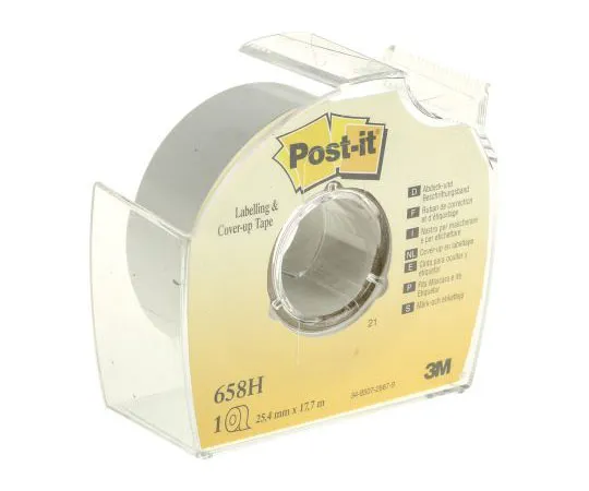 63-7634-64　3M 651H White Masking Tape 25.4mm x 18m　658H