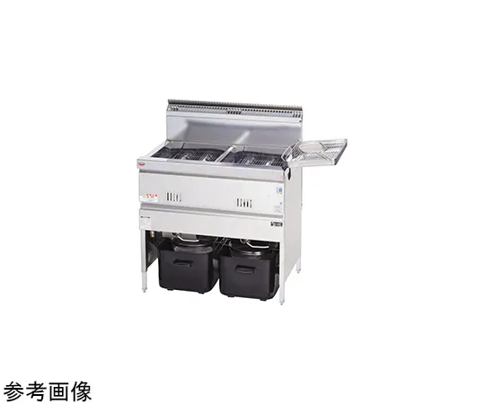 69-8549-39　Ryokuriya Fryer, Two-Tank Type, Regular Type, 630 x 600 x 800 x 150 mm　MGF-C13WK-13A