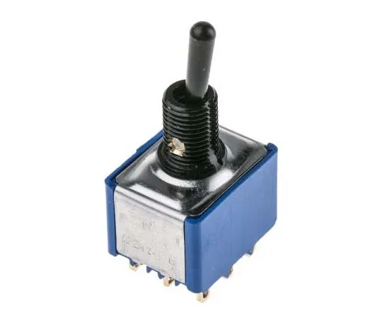 63-7700-03　APEM Three Pole Double Throw (3PDT) Toggle Switch, Latching, Panel Mount　5656ADBGK