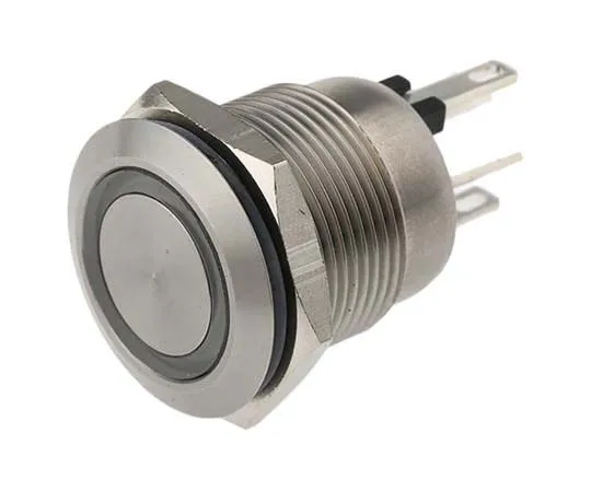 63-7730-31 Bulgin Single Pole Single Throw (SPST) Momentary Push Button Switch, IP66, 19.2 (Dia.)mm, Panel Mount, 24V dc MPI002/28/D4