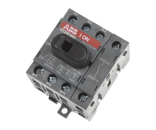 63-7692-02 4 Pole DIN Rail Non F***d Isolator Switch, 25 A, 9 kW, IP20 OT25F4N2  1SCA104886R1001
