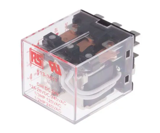 63-7636-13 RS PRO 3PDT Non-Latching Relay Plug In, 24V dc Coil, 12A 613-3617