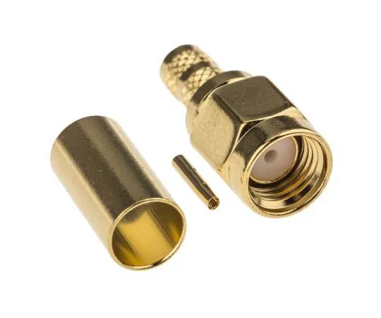 63-7712-02 Amphenol Straight 50Ω Cable Mount SMA Connector, Crimp Termination, Reverse Polarity RG223 RSMA1111A1-3GT50G-1A-50