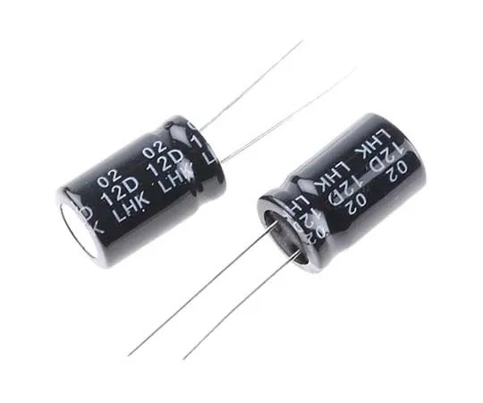 63-7736-92　RS PRO 2200μF 25V dc Aluminium Electrolytic Capacitor, Through Hole 13 (Dia.) x 21mm +105°C 13mm 5mm 21mm　170-1206