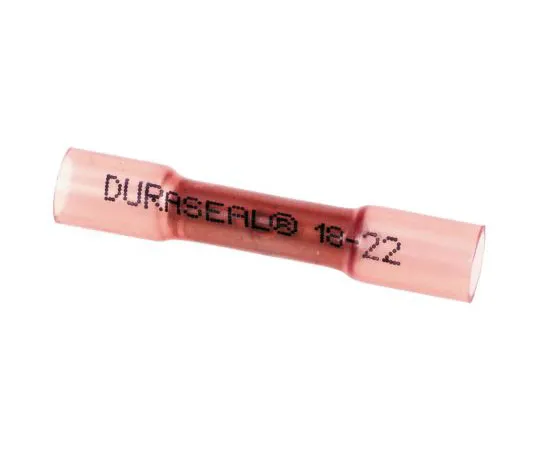 63-7678-44　TE Connectivity DuraSeal Butt Wire Splice Connector, Red, Insulated, Tin Plated 22 → 18 AWG　967398-000