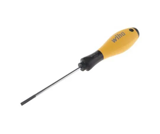 63-7719-99 Wiha Tools Slotted ESD Screwdriver 4 mm Tip 100 mm Chrome Vanadium Molybdenum Steel 27151