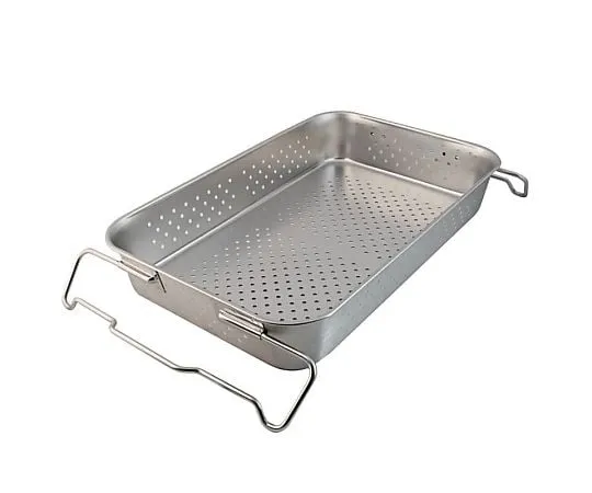 67-2402-47 18-8 School Lunch Tray, Transport Type, Clear Hole (with Stacking Handle) with Polishing Approx. 19 L SH-6038-4P