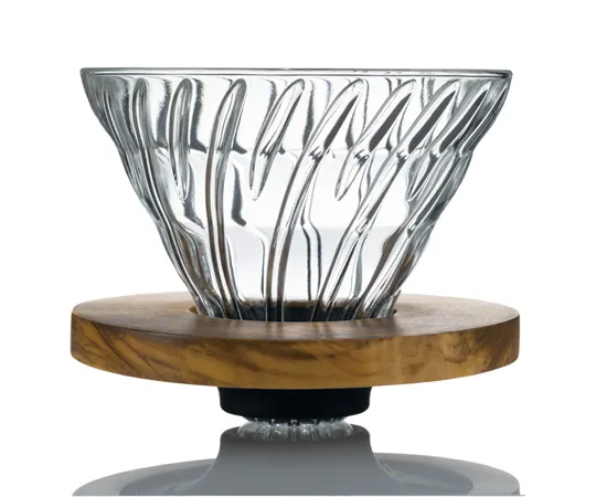 67-3056-44 V60 Transparent Dripper Olive Wood VDGR-02-OV