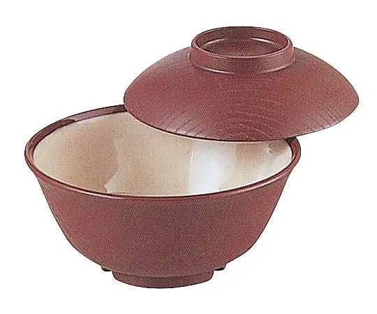 62-6858-35 Two-Color Rice Bowl (w/Lid) SW-123 Brown/Inner Stone