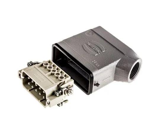 63-7584-12 Han A Series 10 Way Male 16A Connector Kit, includes Hood, Insert 09200102612+19200101540