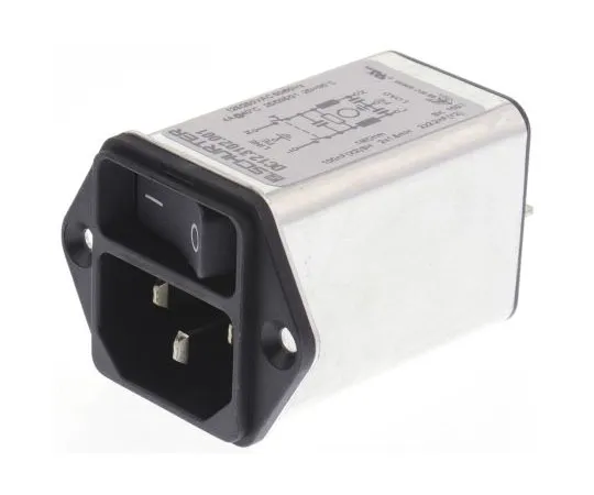 63-7593-28 Male C14 IEC Filter Panel Mount,Rated At 4A,250 V ac DC12.3102.001