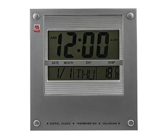 63-5124-48 RS PRO Silver Digital Wall Clock 811-1820