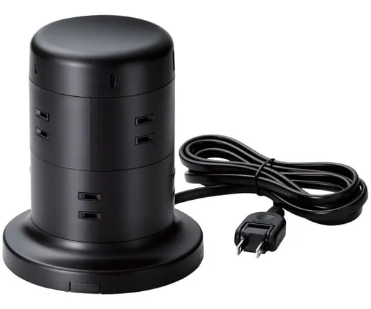 65-2325-56 Tower Taps w/Anti-dust Shutter Fixable 8 Total 45 W USB-A Female 3 Ports USB-C Female 2 Ports Black ECT-2120BK