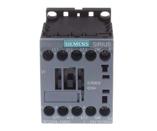 63-7721-31 Siemens 3 Pole Contactor, 9 A, 24 V ac Coil, SIRIUS Innovation, 3NO, 4 kW 3RT2016-1AB02