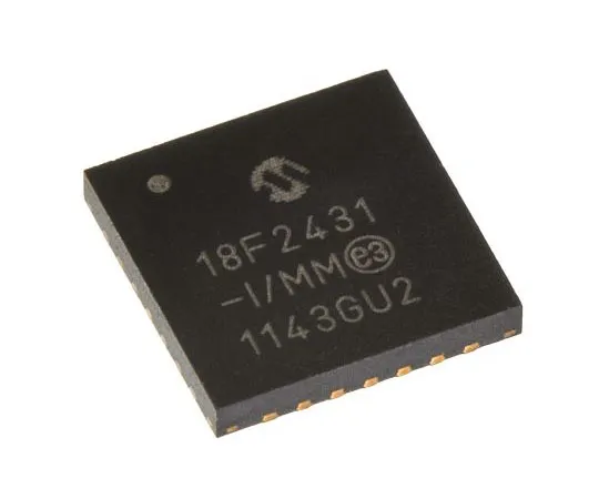 63-7660-46 Microchip PIC18F2431-I/MM, 8bit PIC Microcontroller, 40MHz, 16.384 kB, 256 B Flash, 28-Pin QFN-S PIC18F2431-I/MM