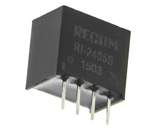 63-7673-49 Recom RI 2W Isolated DC-DC Converter Through Hole, Voltage in 21.6 → 26.4 V dc, Voltage out 5V dc RI-2405S