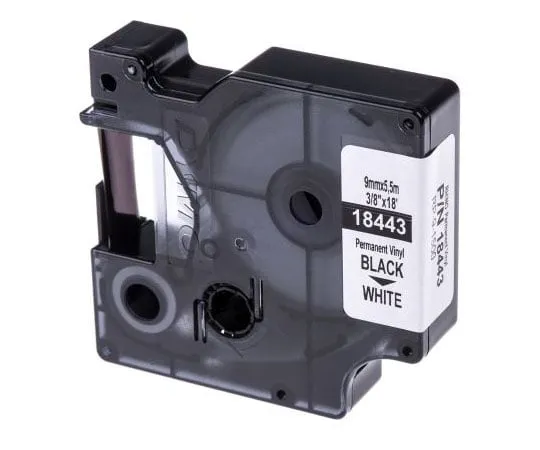 63-7571-22 Dymo Black on White Label Printer Tape, 9 mm Width, 5.5 m Length 18443