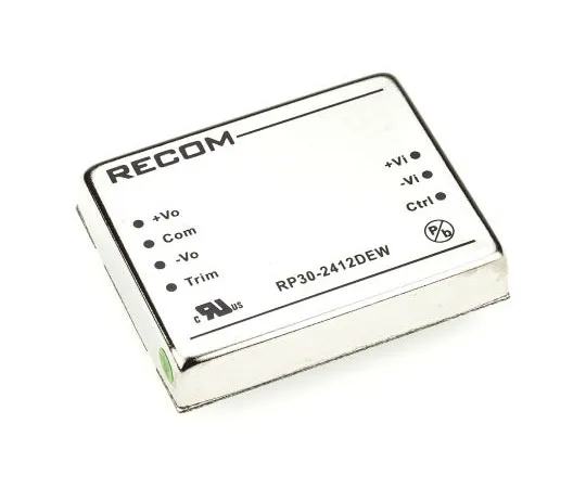 63-7568-70 Recom RP30 EW 30W Isolated DC-DC Converter Through Hole, Voltage in 10 → 40 V dc, Voltage out ±12V dc RP30-2412DEW
