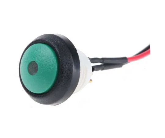 63-7714-46 ITW Single Pole Single Throw (SPST) Latching Red LED Push Button Switch, IP67, 1.29 (Dia.)mm, PCB 48-6-RB-R-GR-B