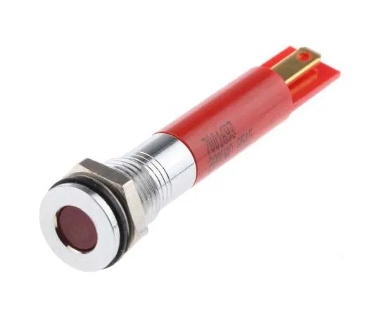 63-7708-49　RS PRO Red Indicator, 220 V ac, 8mm Mounting Hole Size, Solder Tab Termination, IP67　700-1693