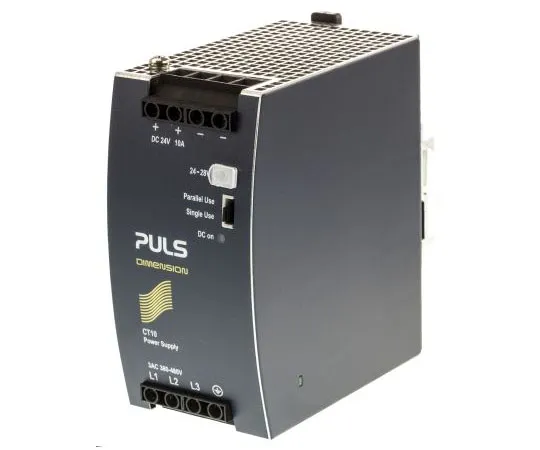 63-7669-36 PULS, DIMENSION C-Line DIN Rail Panel Mount Power Supply, 24V dc Output Voltage, 10A output current CT10.241