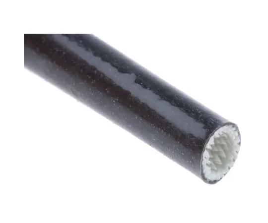 63-7665-02 RS Expandable Braided Silicone Rubber Glass Black Cable Sleeve, 8mm Diameter, 1m Length 668-1239