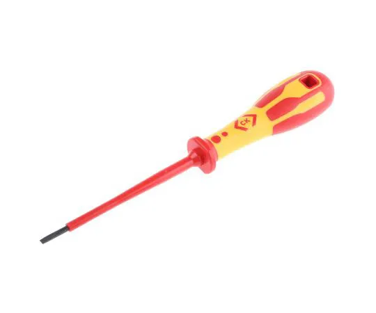 63-7694-94　CK, VDE 1000V Approved Slotted VDE Screwdriver 3 mm Tip 100 mm Chrome Vanadium Molybdenum Steel　T49144-030