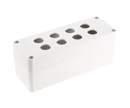 63-7632-59 Schneider Electric Harmony XAP Push Button Enclosure, 8 Hole Grey, 22mm Diameter None GRP XAPA2108