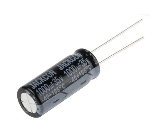 63-7737-20 RS PRO 1000μF 35V dc Aluminium Electrolytic Capacitor, Through Hole 10 (Dia.) x 25mm +105°C 10mm 5mm 25mm 711-1321