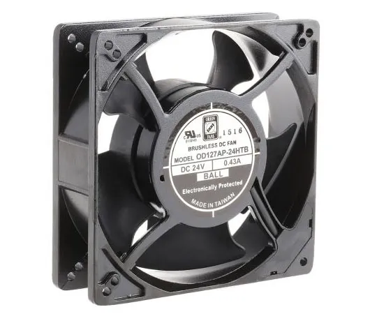 63-7641-55 RS PRO Axial Fan, 127 x 127 x 38mm, 140cfm, 5.52W, 24 V dc 619-6646