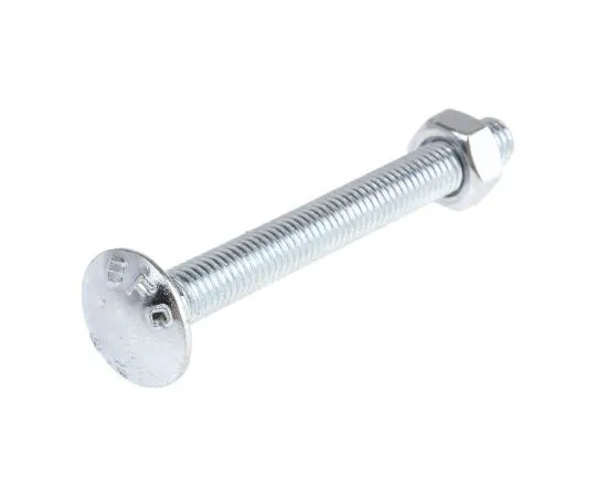 63-7601-96 Bright Zinc Plated Steel Coach Bolt, M8 x 75mm 512-1089