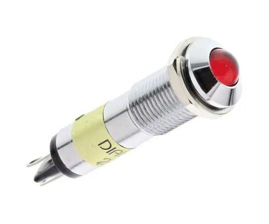 63-7622-86 Dialight Red Indicator, Solder Tab Termination, 24 V dc, 9mm Mounting Hole Size 609-1112-140F