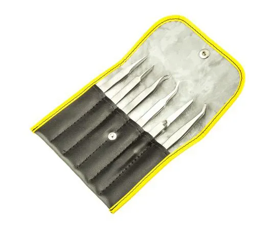 63-7571-71 Bernstein Tools for electronics 6 piece Stainless Steel Tweezer Set 5-050