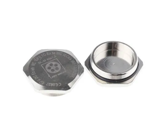 63-7655-18 Lapp ATEX M40 Plug, Nickel Plated Brass, Threaded, IP68 52103153