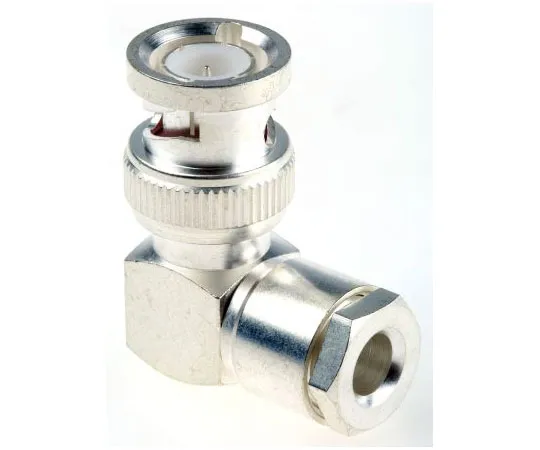 63-7627-35 RS Right Angle 50Ω Cable Mount BNC Connector, Plug, Silver, Clamp Termination, RG58A 546-4364