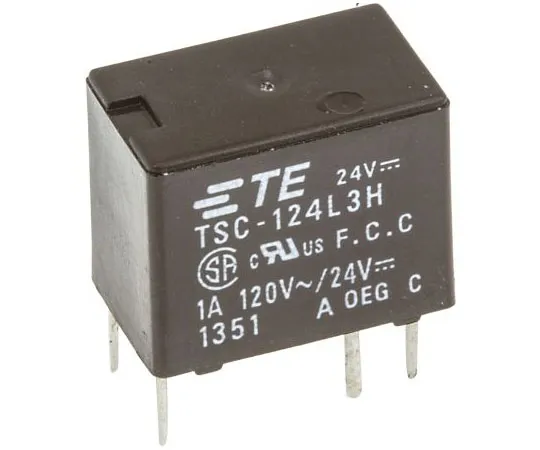 63-7586-21 TE Connectivity SPDT Non-Latching Relay PCB Mount, 24V dc Coil, 1A TSC-124L3H000