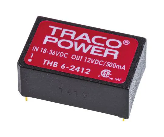 63-7658-67 TRACOPOWER THB 6 6W Isolated DC-DC Converter Through Hole, Voltage in 18 → 36 V dc, Voltage out 12V dc Medical THB 6-2412