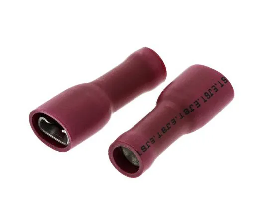 63-7696-32 JST FLVDDF Series Red Insulated Crimp Receptacle, 4.75 x 0.5mm, 0.25mm² to 1.65mm², 22AWG to 16AWG FLVDDF1.25-187A-5PA S LF