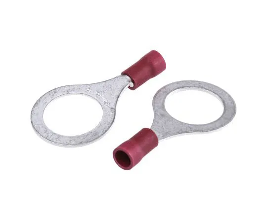 63-7695-85 JST FV Series Insulated Crimp Ring Terminal, M12 Stud Size, 0.25mm² to 1.65mm² Wire Size, Red FVWS1.25-12(LF)