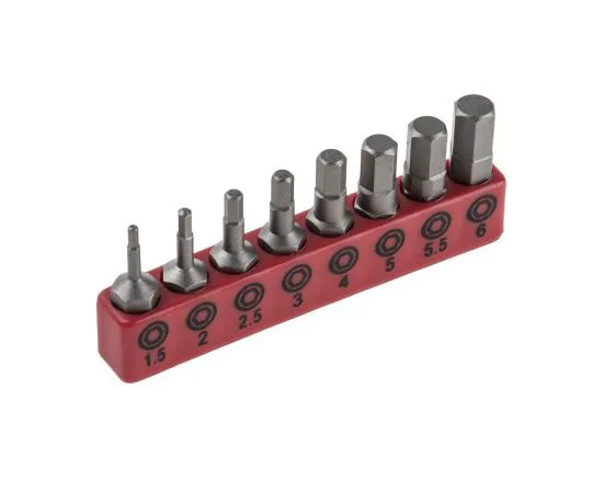 63-7638-09 RS Hexagon Bit 8 pieces, 1.5 → 6 x 25 mm 615-9221
