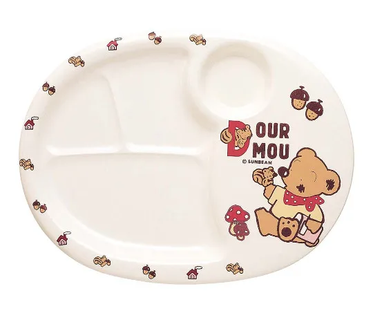 63-7201-91 Melamine Children's Tableware Dur Mu Lunch Plate (Large) MC-31-DM 4542600