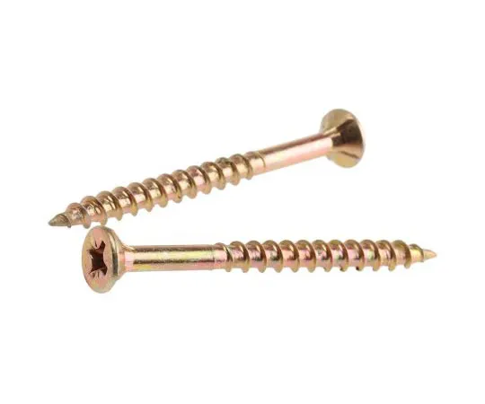 63-7585-77 Pozisquare Countersunk Steel Wood Screw Yellow Passivated, Zinc Plated, 4mm Thread, 50mm Length ULT/070