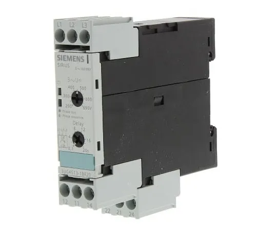 63-7605-62 Siemens Phase, Voltage Monitoring Relay With DPDT Contacts, 160 → 690 V ac, 3 Phase 3UG4513-1BR20