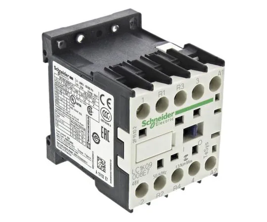 63-7631-34 Schneider Electric 4 Pole Contactor, 9 A, 48 V ac Coil, TeSys K, 2NO/2NC, 4 kW LC1K09008E7