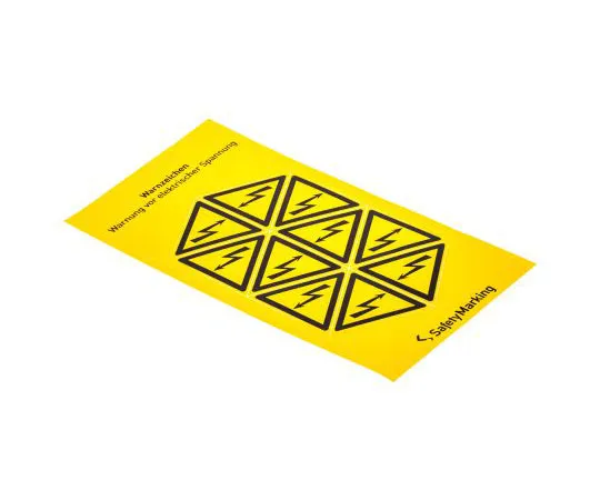 63-7551-91 Wolk 30.0350 10 x Electricity Hazard Label (English), Yellow Self-Adhesive Foil 30.035