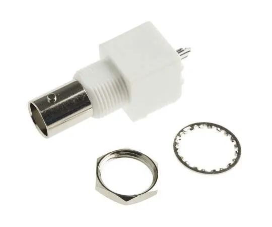 63-7711-69 Amphenol Straight 50Ω PCB Mount Bulkhead Fitting BNC Connector, jack, Nickel, Through Hole Termination B6251G1-NPP3G-50