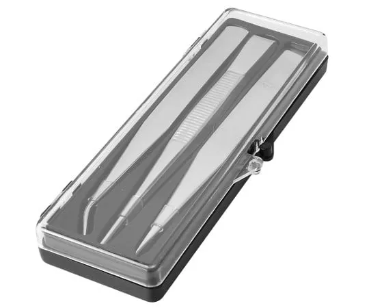 68-0587-70 Stainless Steel Tweezers 3 Pieces Set with Case No.1093