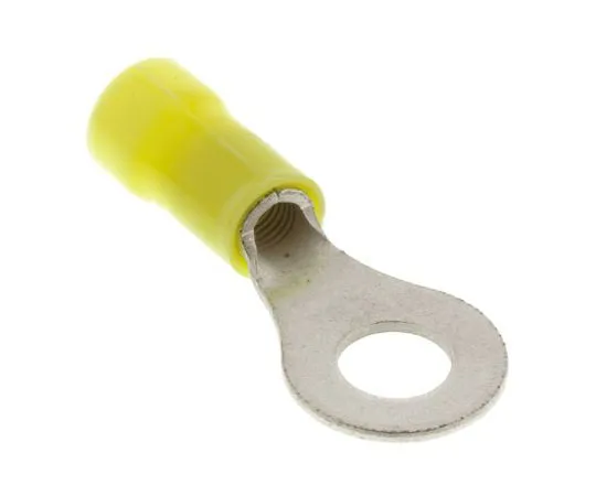 63-7681-88 TE Connectivity PLASTI-GRIP Series Insulated Crimp Ring Terminal, M6 Stud Size, 3mm² to 6mm² Wire Size, Yellow 342185-1