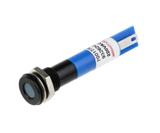 63-7708-59 RS PRO Blue Indicator, 220 V ac, 8mm Mounting Hole Size, Solder Tab Termination, IP67 700-1776